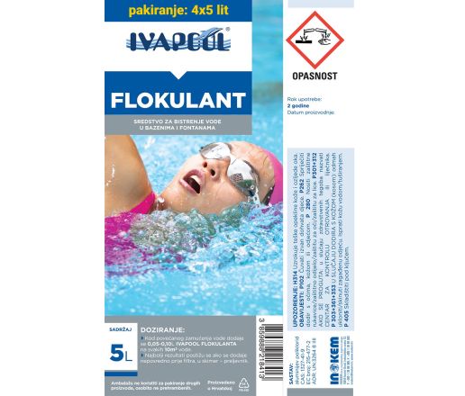 IVAPOOL Flokulant za bazene i fontane - pakiranje 4 x 5 litara