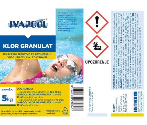 IVAPOOL Klor granulat za bazene i fontane - pakiranje 5 kg